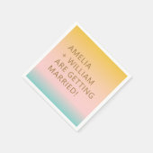 Serviette En Papier Retro Beach Pastels Gradient Unique Mariage lumine (Coin)