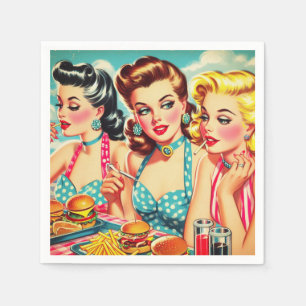 Serviette En Papier Retro Beauty Pin Up