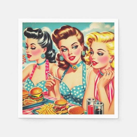 Serviette En Papier Retro Beauty Pin Up (Devant)