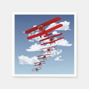 Serviette En Papier Rétro biplan