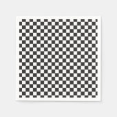 Serviette En Papier Retro Black Check Skateboard Anniversaire (Devant)