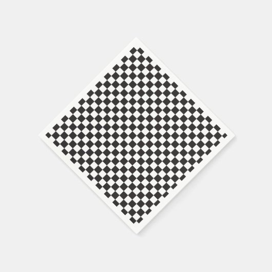 Serviette En Papier Retro Black Check Skateboard Anniversaire (Coin)