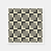 Serviette En Papier Retro Black & Tan Pattern (Devant)
