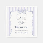 Serviette En Papier Retro Blue Bow Cafe Bebe Boy Coffee Baby Shower (Devant)