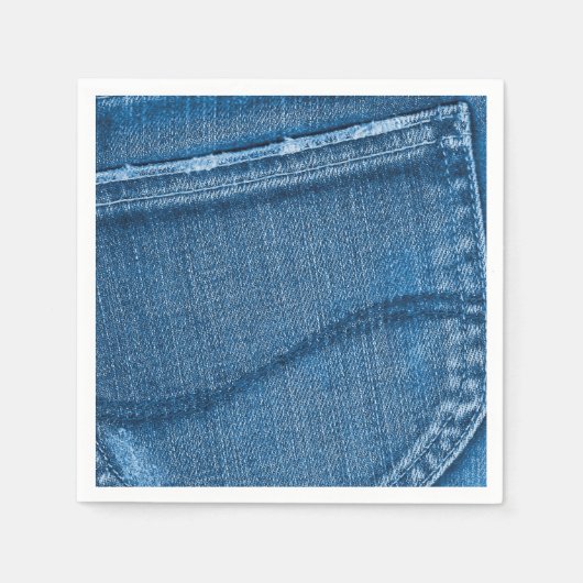 Serviette En Papier Retro Blue Denim Texture (Devant)
