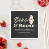 Serviette En Papier Retro Boos & Booze Spooky Halloween (En situation)