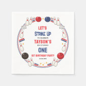 Serviette En Papier Retro Bowling 1st Birthday Party – Fun Kids  (Devant)