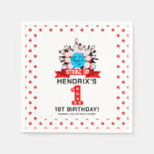 Serviette En Papier Retro Bowling Kids 1st Birthday Party (Devant)