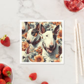 Serviette En Papier Retro Bull Terrier Peinture sans fil (En situation)