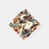 Serviette En Papier Retro Bull Terrier Peinture sans fil (Coin)