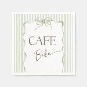 Serviette En Papier Retro Cafe Bebe Neutral Bow Coffee Baby Shower (Devant)