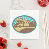 Serviette En Papier Retro Campervan (En situation)