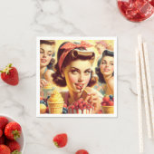 Serviette En Papier Retro Candy Girls (En situation)