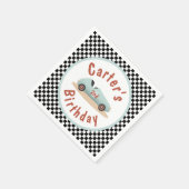 Serviette En Papier Retro Car Grossing Up Two Fast thème Racing Drapea (Coin)