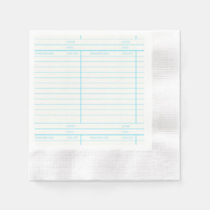 Serviette En Papier Rétro carte due de date de livre de bibliothèque