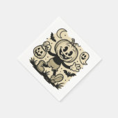 Serviette En Papier Retro cartoon-inspired pumpkin Halloween napkins (Coin)
