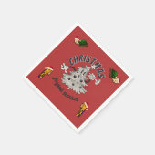 Serviette En Papier Retro Cartoon Noël Joyeuse saison (Coin)