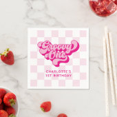 Serviette En Papier Retro Checker Hot Pink Super One (En situation)