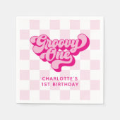Serviette En Papier Retro Checker Hot Pink Super One (Devant)