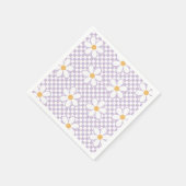 Serviette En Papier Retro Checker Lilac Daisy anniversaire (Coin)