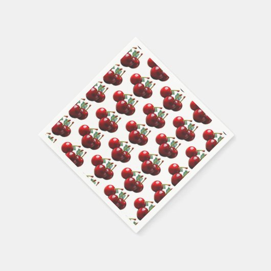 Serviette En Papier Retro Cherries fresh picked (Coin)