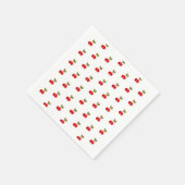 Serviette En Papier Retro Cherry Berry 1er anniversaire Rouge et vert (Coin)