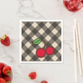 Serviette En Papier Retro Cherry En vichy Pique-nique (En situation)