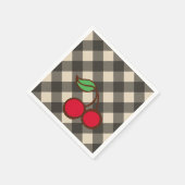 Serviette En Papier Retro Cherry En vichy Pique-nique (Coin)