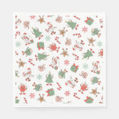 Serviette En Papier Retro Chillin' avec mes neiges Noël (Devant)