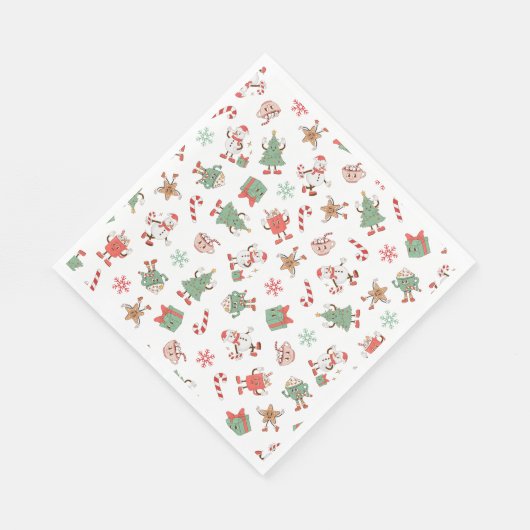 Serviette En Papier Retro Chillin' avec mes neiges Noël (Coin)