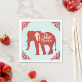 Serviette En Papier Retro Circus Elephant Popcorn fête d'anniversaire (En situation)