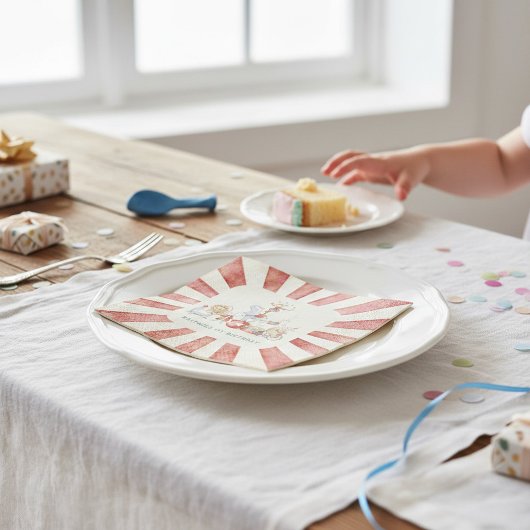 Serviette En Papier Retro Circus Theme Birthday Paper Napkins