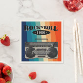 Serviette En Papier Retro classique boite à boum rock n roll musique v (En situation)