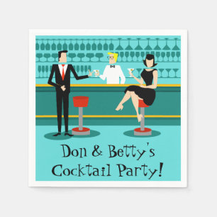 Serviette En Papier Retro Cocktail Lounge Papier Serviettes