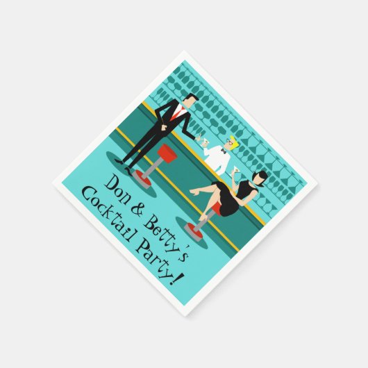 Serviette En Papier Retro Cocktail Lounge Papier Serviettes (Coin)