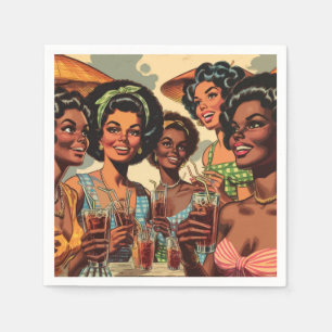 Serviette En Papier Retro Cocktail Party Girls