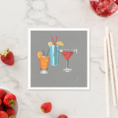 Serviette En Papier Retro Cocktail Trio (En situation)