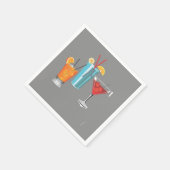 Serviette En Papier Retro Cocktail Trio (Coin)