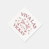 Serviette En Papier Retro Cocktails Bachelorette Party Red Paper (Coin)