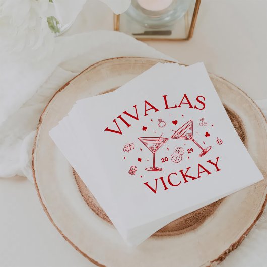 Serviette En Papier Retro Cocktails Bachelorette Party Red Paper