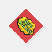 Serviette En Papier Retro Comic Style de livre Bonne année (Coin)