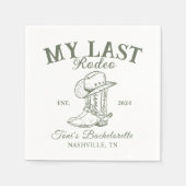 Serviette En Papier Retro Cowboy Bachelorte Party (Devant)