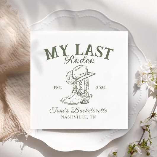 Serviette En Papier Retro Cowboy Bachelorte Party