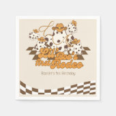 Serviette En Papier Retro Cowboy Halloween Premier Rodéo Anniversaire (Devant)