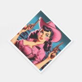 Serviette En Papier Retro Cute Cowgirl (Coin)