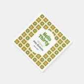 Serviette En Papier Retro Daisy Flower À damiers Bonjour Trente Annive (Coin)