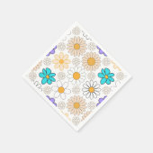 Serviette En Papier Retro Daisy Motif Simple.01. Aucun groupe (Coin)