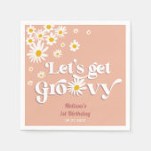 Serviette En Papier Retro Daisy Obtenons Super Anniversaire (Devant)