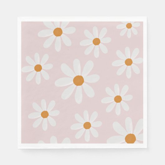 Serviette En Papier Retro Daisy Party Napkin (Devant)