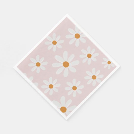 Serviette En Papier Retro Daisy Party Napkin (Coin)